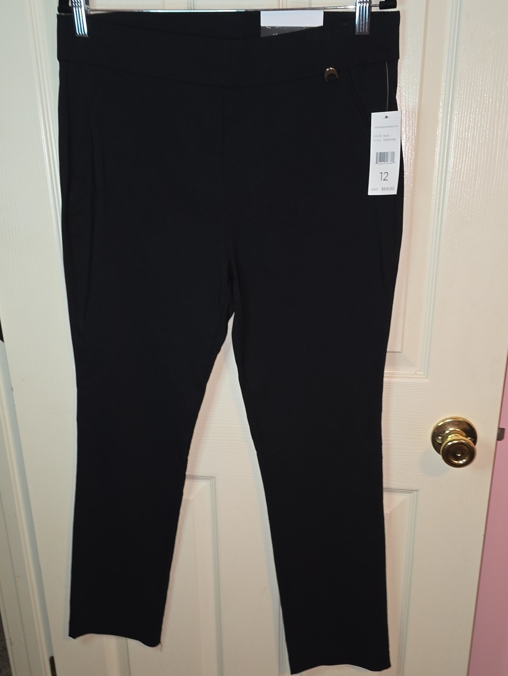 Rafaella‎ Black Straight-Leg Pull-On Pants